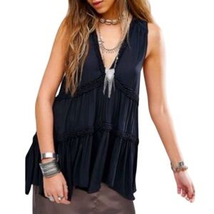 Free People Black Sleeveless Tunic